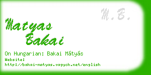 matyas bakai business card